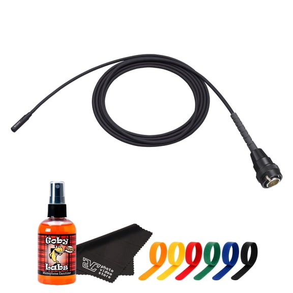Sony ECM-90BC Ultra-Compact Dual-Diaphragm Electret Condenser Microphone Professional Lavalier Mic Ideal for Film, Interviews & Presentations| Cable Ties | Microfiber Cloth | Microphone Cleaner