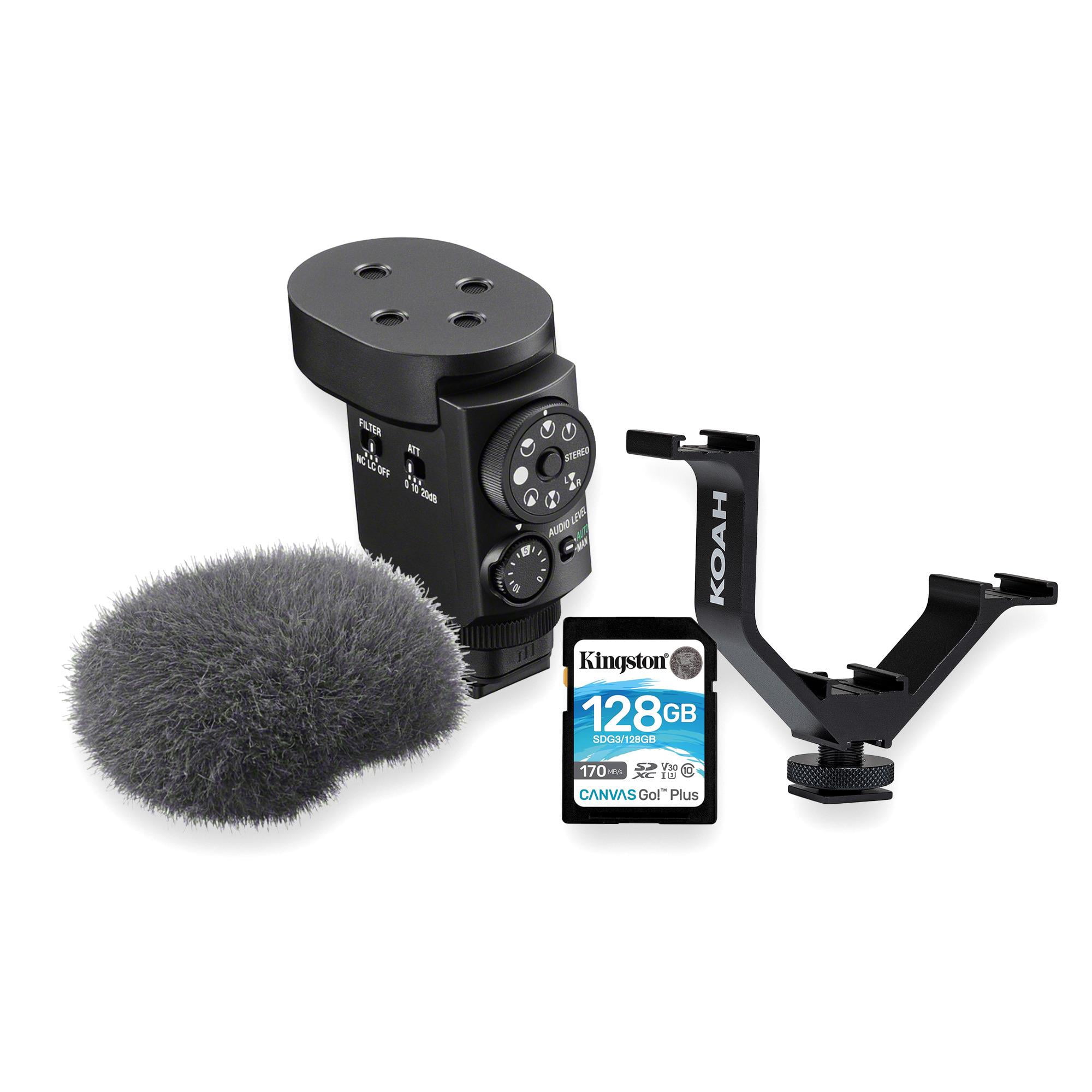 Sony ECM-M1 Shotgun Microphone for Crystal Clear Audio Recording with Shoe  Bracket, and 64GB SD Card