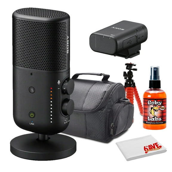 Sony ECM-S1 Wireless Streaming Microphone | Ideal for Live Streaming, Podcasting & Content Creation | Multi-Interface Shoe (ECM-S1) + Camera Bag + Mic Cleaning Spray + Tripod + MicroFiber Cloth