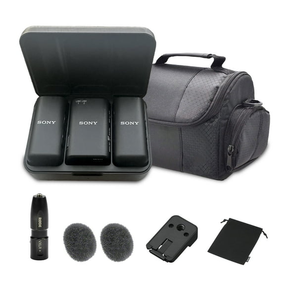 Sony ECM-W3 2-Person Wireless Mic System | Noise Reduction, Clear Audio, Long Battery | Perfect for Content & Interviews (ECM-W3) + VXLR Adapter + Camera Bag + More