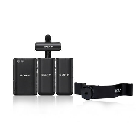 Sony ECM-W3 2-Person Wireless Microphone System with Multi-Interface Shoe Bundle with Two ECM-LV1 Compact Stereo Lavalier Microphones and 4.1-Inch Triple Shoe Bracket (4 Items)