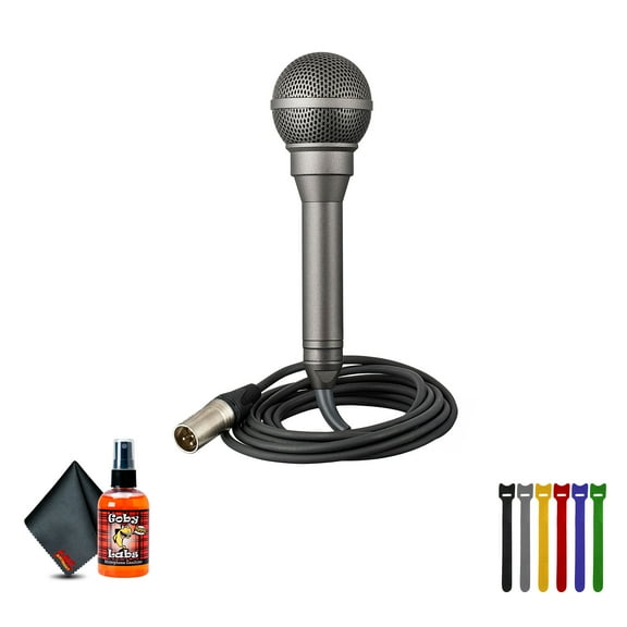 Sony F-115B Handheld Microphone (Weather-Resistant)- Designed for Harsh Conditions, Outdoor Events, & Interviews + Microphone Cleaning Spray + Cable Ties + Cleaning Cloth