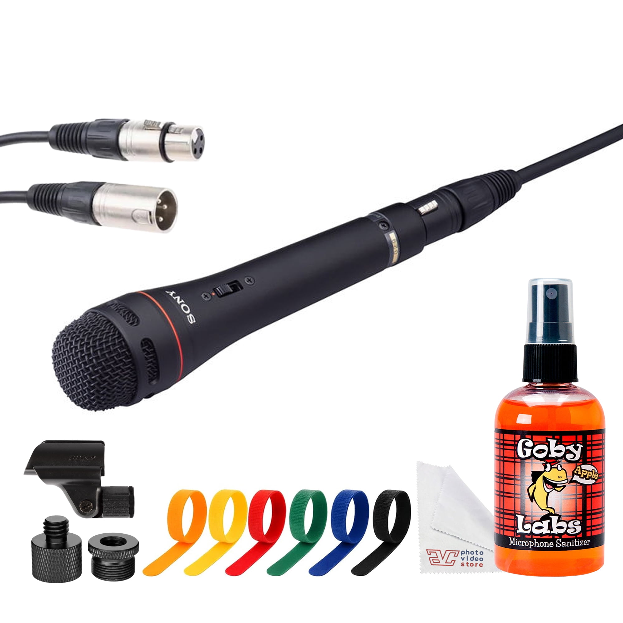 Sony F-720 Handheld Unidirectional Dynamic Microphone | Durable Metal Build, Focused Vocal Pickup & Low-Handling Noise | Ideal for Presentations & Live Events + XLR + Cable Ties + More