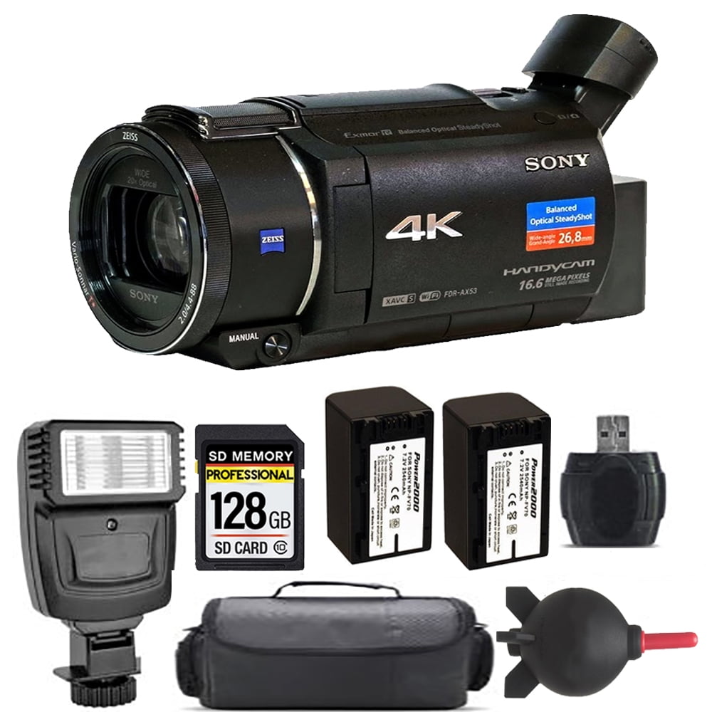 Sony FDRAX53 4K Ultra HD Handycam Camcorder FDRAX53/B + Extra Battery