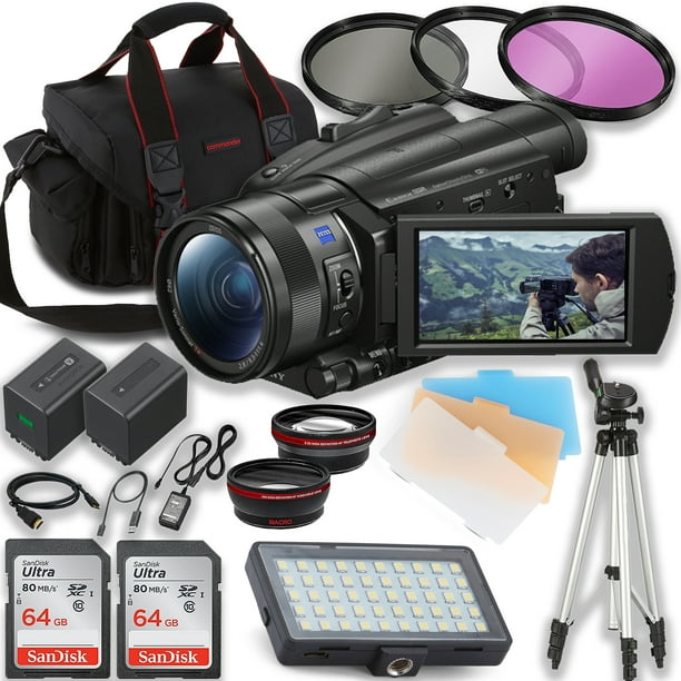 Sony FDR-AX700 4K Camcorder with LED Video Light + 2pc 64GB Sony FDR-AX700 4K Camcorder with LED Video Light + 2pc 64GB
