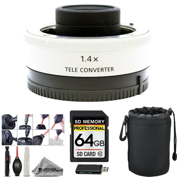 Sony FE 1.4x Teleconverter + Lens Pouch + Cleaning Kit + Card Reader + 64GB- Kit (International Version)