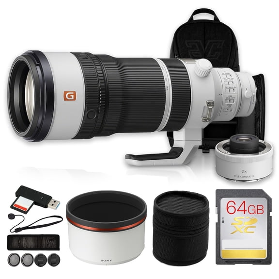 Sony FE 100-400mm f/4.5-5.6 GM OSS Lens for E-Mount | Super-Telephoto Zoom, G Master Optics, Optical SteadyShot, Weather-Sealed + FE 2x Teleconverter, Backpack, Card Reader, Cap Keeper