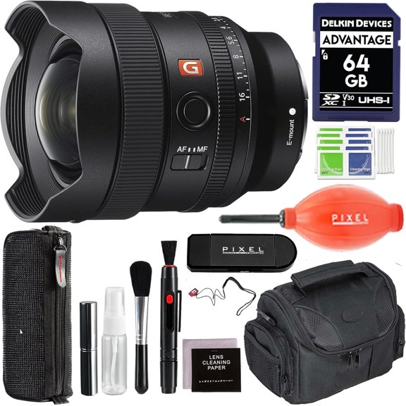 Sony FE 14mm F1.8 GM Full-Frame Large-Aperture Wide Angle Prime G Master Lens with Pixel Advanced Accessories Blower, Cleaning Kit, Card Reader & more | Sony SEL14F18GM