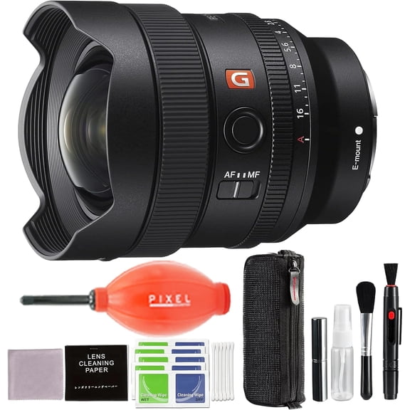 Sony FE 14mm F1.8 GM Full-Frame Large-Aperture Wide Angle Prime G Master Lens with Pixel Advanced Accessories Blower & Cleaning Kit | Sony SEL14F18GM