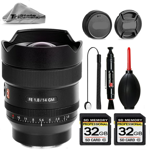 Sony FE 14mm f/1.8 GM Lens + 64GB STORAGE BUNDLE KIT (International Version)