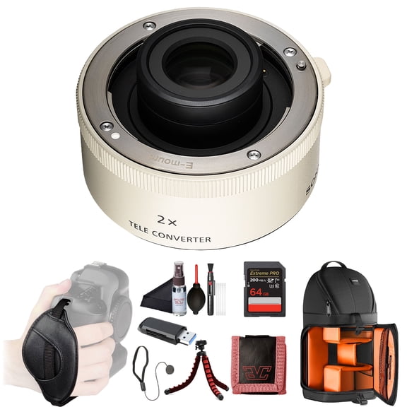 Sony FE 2.0x Teleconverter (SEL20TC)  Full-Frame E-Mount | Doubles Focal Length of Compatible Telephoto Lenses | 64GB Memory Card, BackPack, Card Reader, Flex Tripod and More