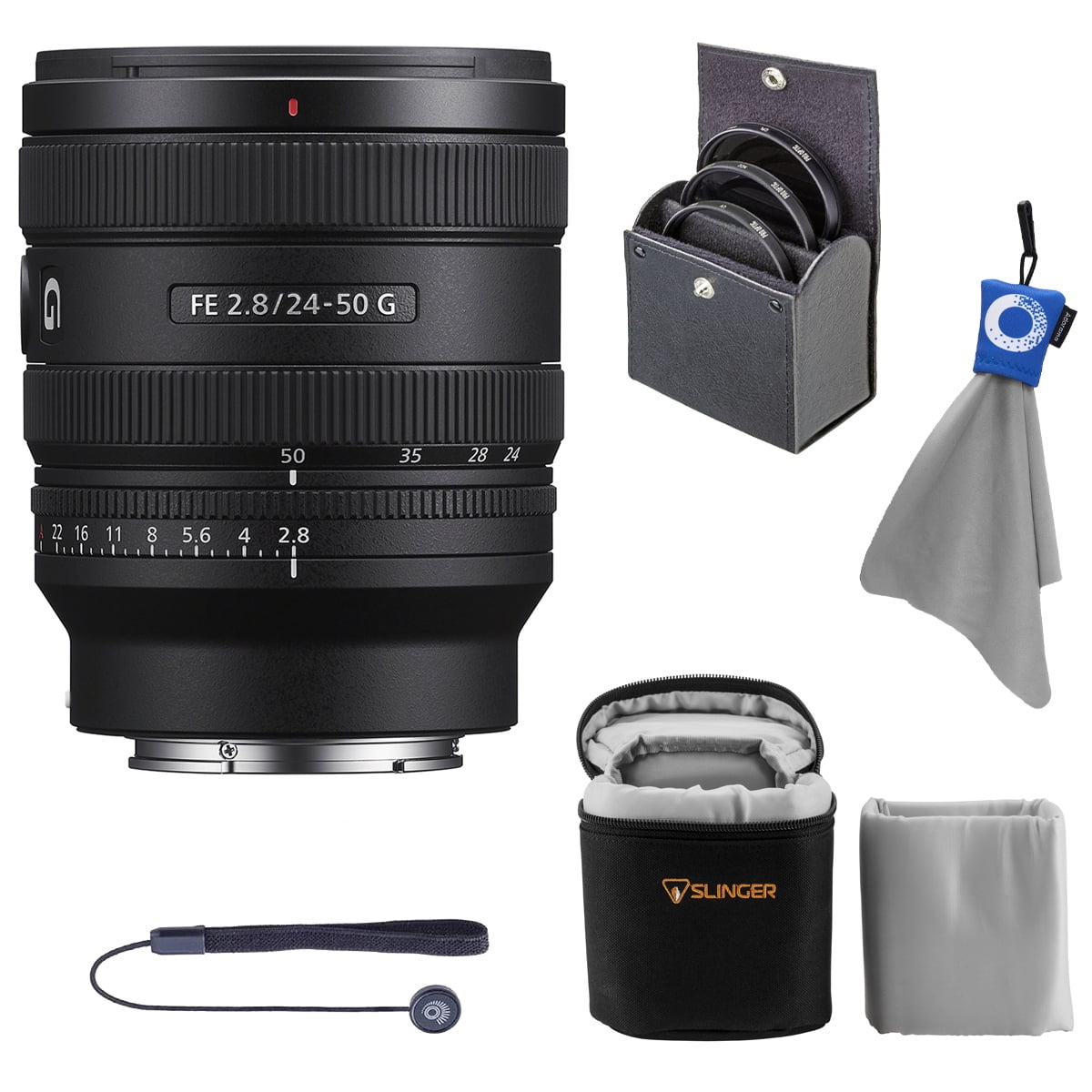 Sony FE 50mm F/1.8 Lens For E-Mount - Bundle With Filter Kit, Case, & Cleaning Supplies
