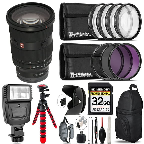 Sony FE 24-70mm f/2.8 GM II Lens + Flash + Tripod & More - 32GB Accessory Kit (International Version)
