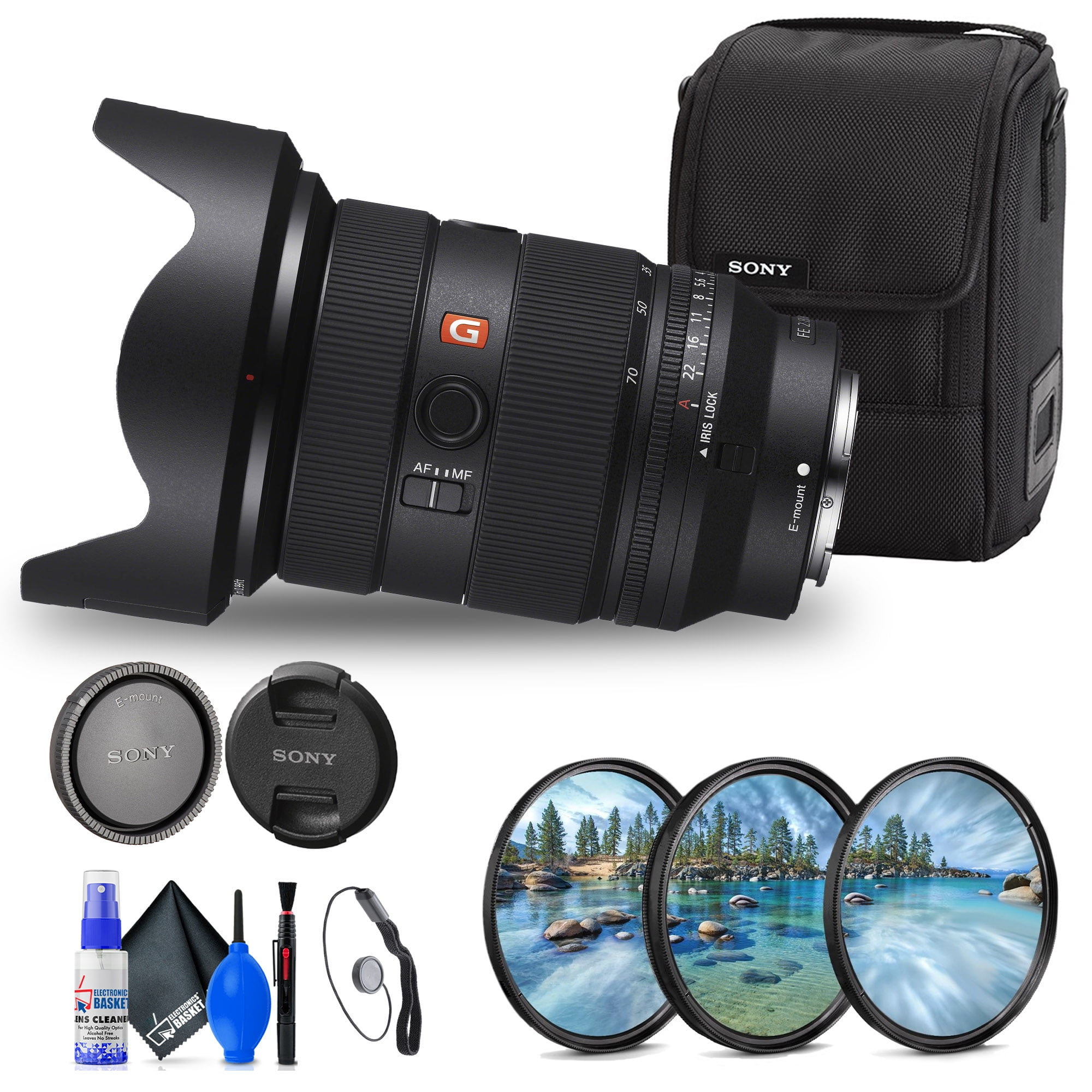 Sony FE 24-70mm f/2.8 GM II Lens (Sony E) (SEL2470GM2) + Filter Kit + Cap Keeper + Cleaning Kit(International Model)