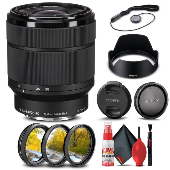 Sony FE 28-70mm f/3.5-5.6 OSS Lens (SEL2870) + Filter Kit + Cap Keeper + Cleaning Kit + More(International Model)