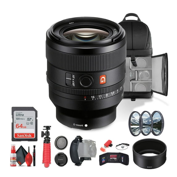 Sony FE 50mm F/1.4 GM Lens (Sony E) (SEL50F14GM) + 64GB Card + Filter Kit + More - Bundle(International Model)
