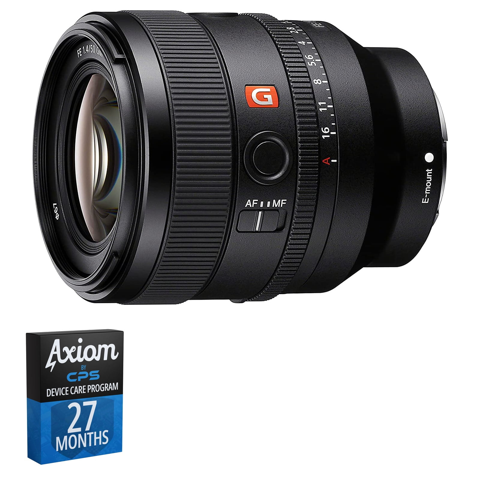 Sony FE 50mm F1.4 GM Lens (E-Mount) - SEL50F14GM + 27-Month Axiom