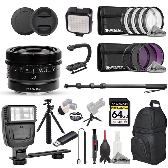 Sony FE 50mm f/2.5 G Lens - 22pc 64GB Utility Kit (International Version)