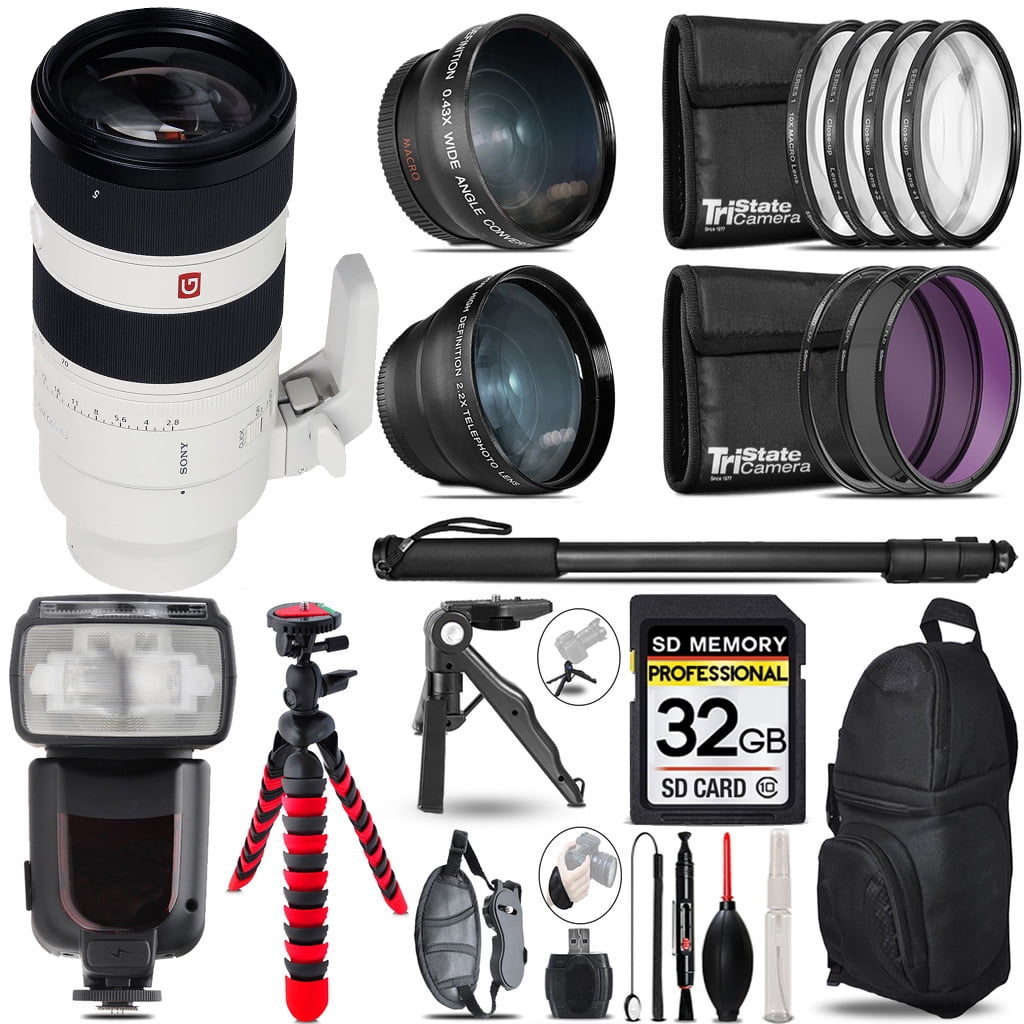 Sony FE 70200mm f/2.8 GM OSS II Lens 3 Lens Kit + Monopod 32GB