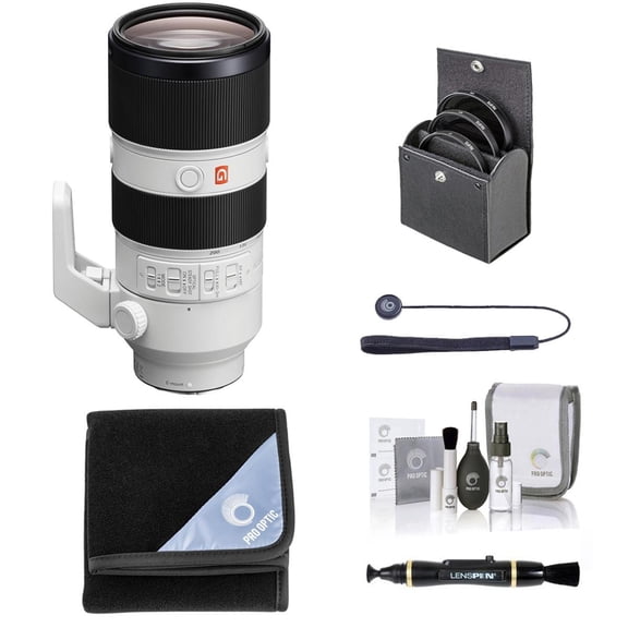 Sony FE 70-200mm f/2.8 GM OSS Lens for Sony E, Bundle with 77mm Filter Kit, Lens Wrap, Lens Cleaner, Cleaning Kit, Lens Cap Tether