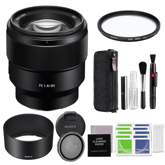 Sony FE 85mm F/1.8 Telephoto Fixed Prime Camera Lens (SEL85F18) with 67MM Protection -Digital HD Filter & Advanced Accessory Bundle | 85mm Sony Lens