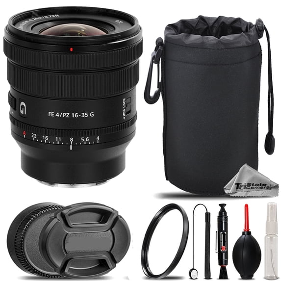 Sony FE PZ 16-35mm f/4 G Lens + UV Filter+ + Hood + Lens Pouch- Basic Kit (International Version)