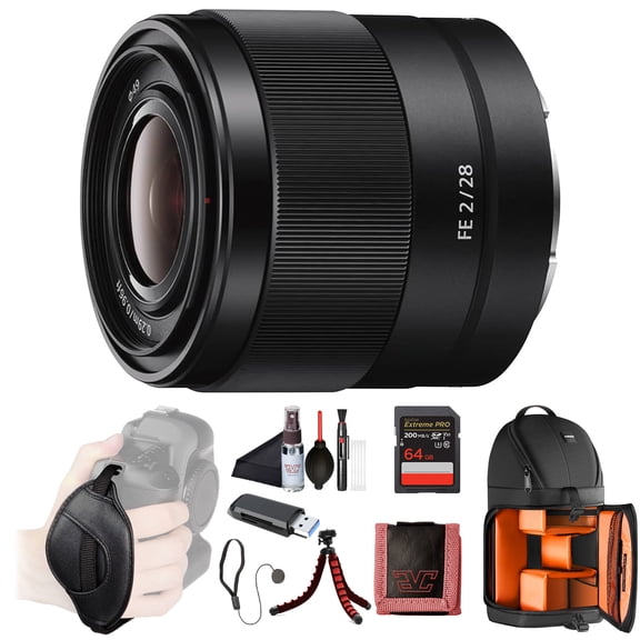 Sony FE PZ 28135mm F4 G OSS Power Zoom Lens (SELP28135G) Full-Frame E-Mount | Constant F4 Aperture | BackPack, 64GB Card, Flex Tripod, Memory Card Wallet, Cap Keeper, Cleaning Kit and More