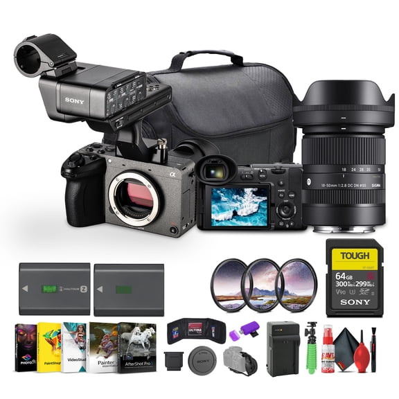 Sony FX2 Full-Frame Digital Cinema Camera with XLR Handle Bundle + 64GB Card and Battery (International Model)