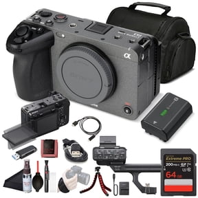 Sony FX3 Cinema Line Full-Frame Camera (ILME-FX3), 12.1MP, 4K 120fps Video, 64GB Card, Camera Bag and Flex Tripod