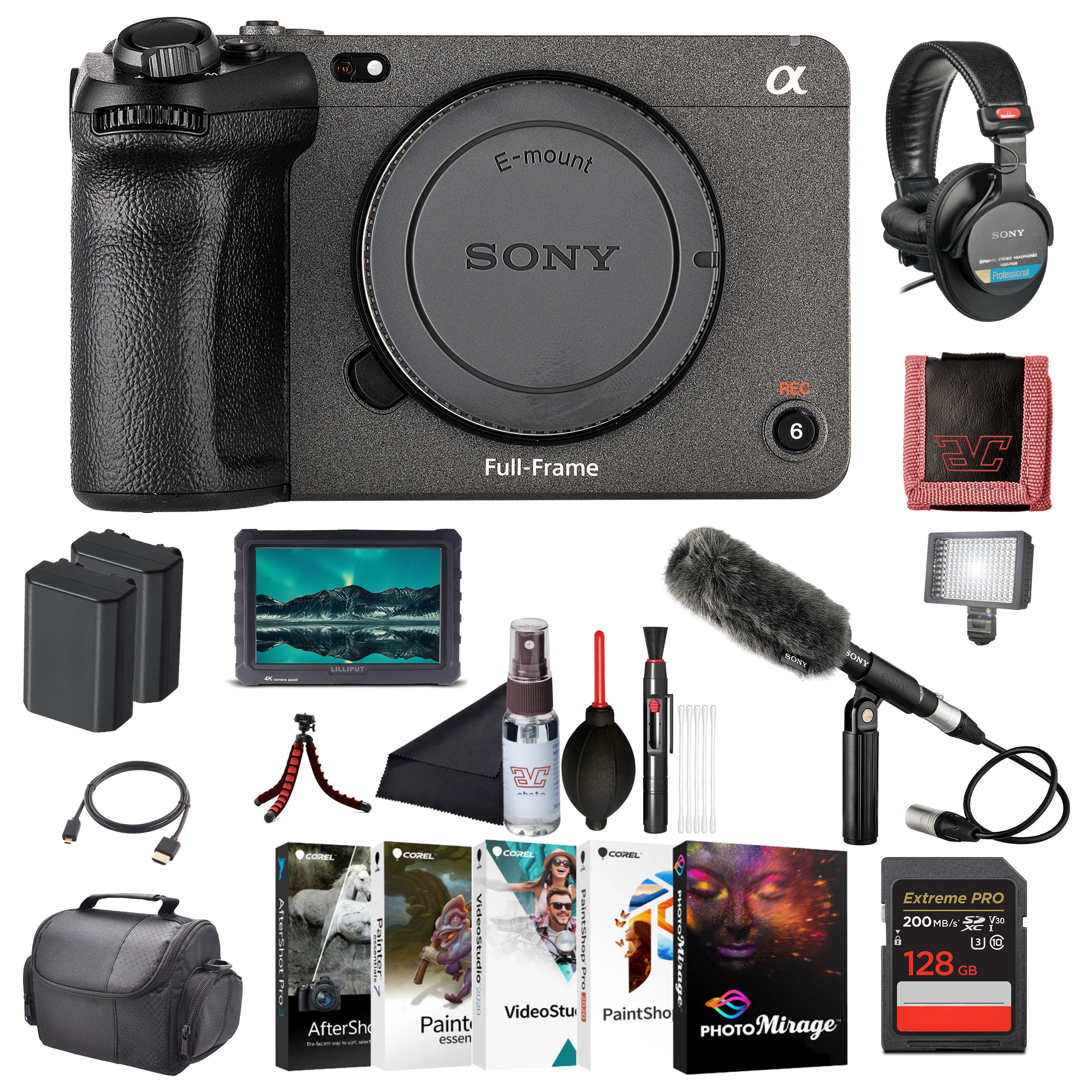 Sony FX3 Full-Frame Cinema Camera Body Only ILME-FX3, 4K Monitor