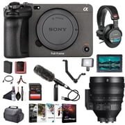 Sony FX3 Full-Frame Cinema Camera Body Only ILME-FX3, Sony FE C 16-35mm T3.1 G Lens, 4K Monitor, Pro Headphones, Pro Mic, 128GB Memory Card, Corel Photo Software, and More