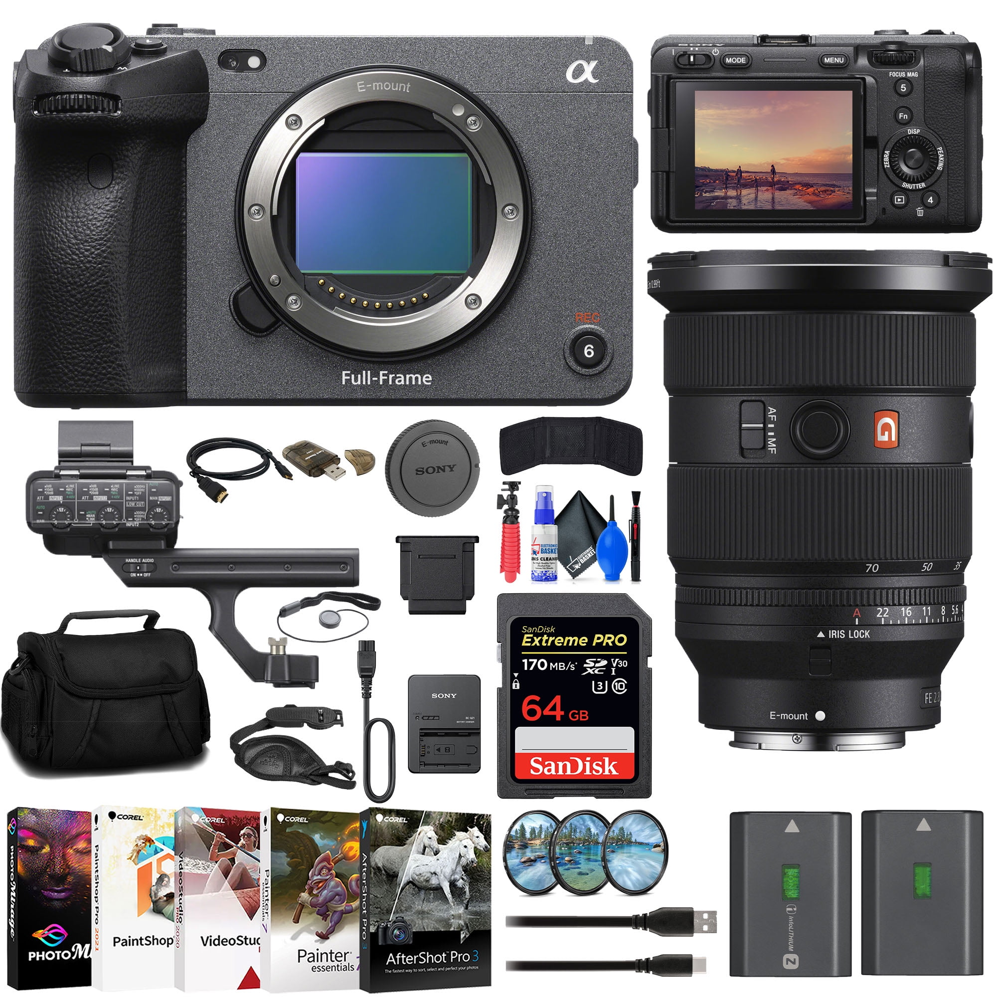 Sony FX3 Full-Frame Cinema Camera + Sony FE 24-70mm Lens + 64GB