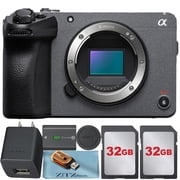Sony FX30 Digital Cinema Camera + 2 Pack 32GB Memory Card + Card Reader + ZeeTech Cloth International Version