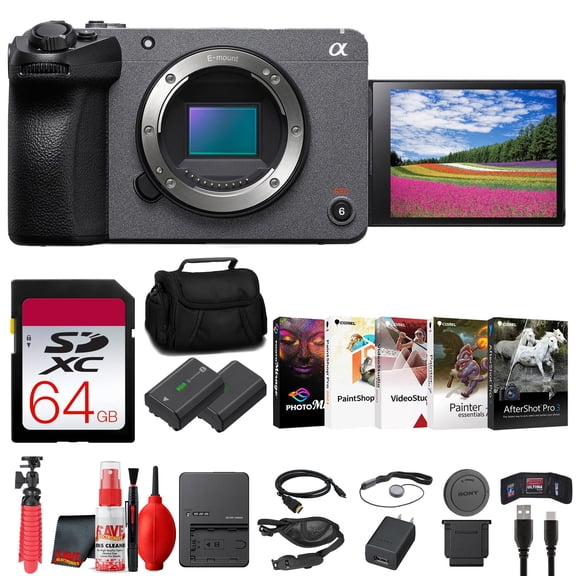 Sony FX30 Digital Cinema Camera + 64GB SF-G Tough Card + Bag + NP-FZ100 + More(International Model)