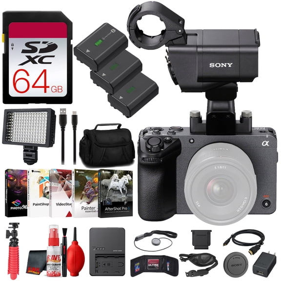 Sony FX30 Digital Cinema Camera with XLR Handle Unit + 64GB SF-G Tough Card + More(International Model)