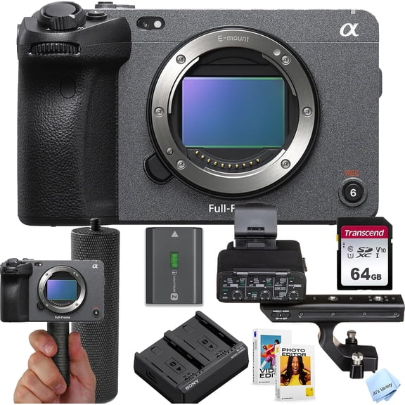 Sony FX3A Full-Frame Cinema Camera, 12.1MP Full-Frame CMOS Exmor R Sensor + + 64GB Memory + Stabilizing Grip + Software Pack +More(Value Bundle) (International Version)