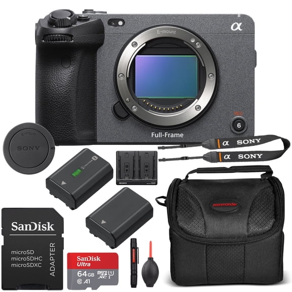Sony FX3A Full-Frame Cinema Camera Body Only Bundle + Extra Battery, 64GB Memory Card, Case & More (International Version)