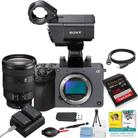 Sony FX3A Full-Frame Cinema Camera with FE 24-105mm f/4 G OSS Lens + SanDisk 128GB Extreme Pro Memory Card + Spare High Capacity battery + More (International Version)