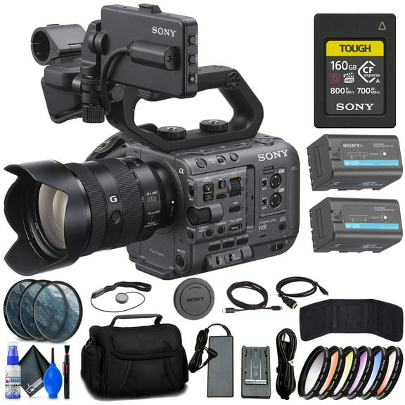 Sony FX6 Digital Cinema Camera Kit with 24-105mm Lens + 160GB Memory Card + More(International Model)