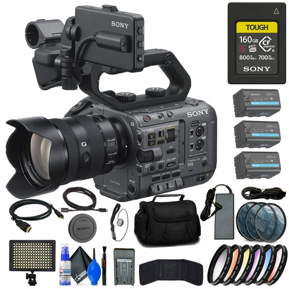 Sony FX6 Digital Cinema Camera Kit with 24-105mm Lens + 160GB Memory Card + More(International Model)