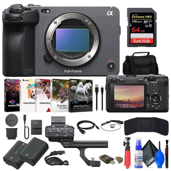 Sony FX6 Full-Frame Cinema Camera + 160GB Card & Dual Battery Bundle (International Model)