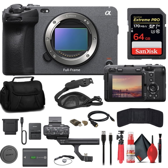 Sony FX6 Full-Frame Cinema Camera + 160GB Card & Battery Bundle (International Model)
