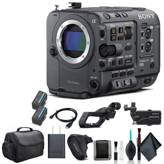 Sony FX6 Full-Frame Cinema Camera (ILME-FX6V) Full-Frame E-Mount | 4K HDR 10-Bit Video | S-Cinetone Color Science | BP-U35 Battery, Pro Case & More