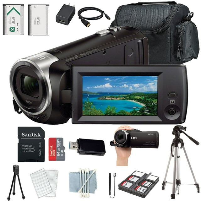 Sony HDRCX405 HD Handycam(HDRCX405/B)+Tripod Case+64 GIG Memory Card