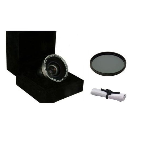 Sony HDR-PJ10 (High Definition) 0.45x Wide Angle Lens With Macro + 55mm Circular Polarizing Filter + Stepping Ring (30-3