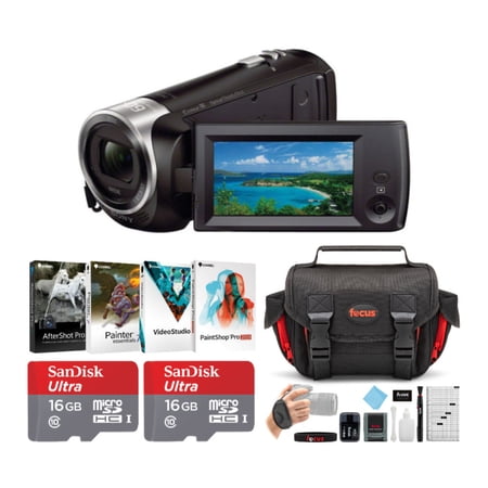 Sony HDRCX405 HD Video Handycam with Two 16GB Cards and Corel Software Bundle