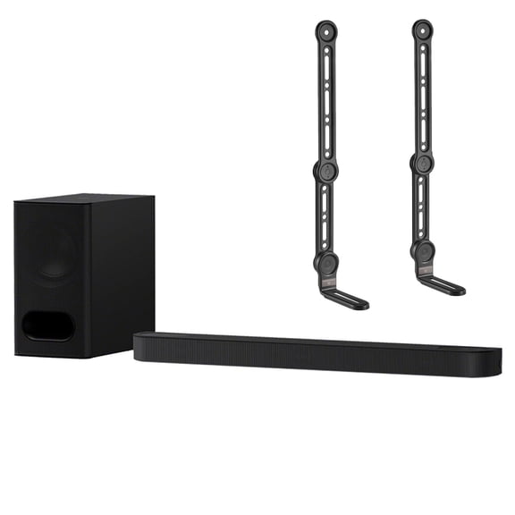 Sony HT-B600 BRAVIA Theater Bar 6 350W 3.1.2-Channel DTS:X Soundbar with Wireless Subwoofer, Bundle with 2x Universal Soundbar Mount