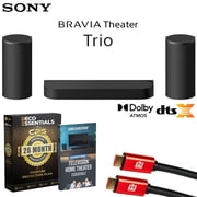 Sony HTA8 BRAVIA Theater Trio, Three-Unit System, Dolby Atmos/DTSX Bundle with Deco Essentials CPS 26 Month Protection, 2x HDMI Cables, Deco Gear Complete Home Theater Beginner's Guidebook