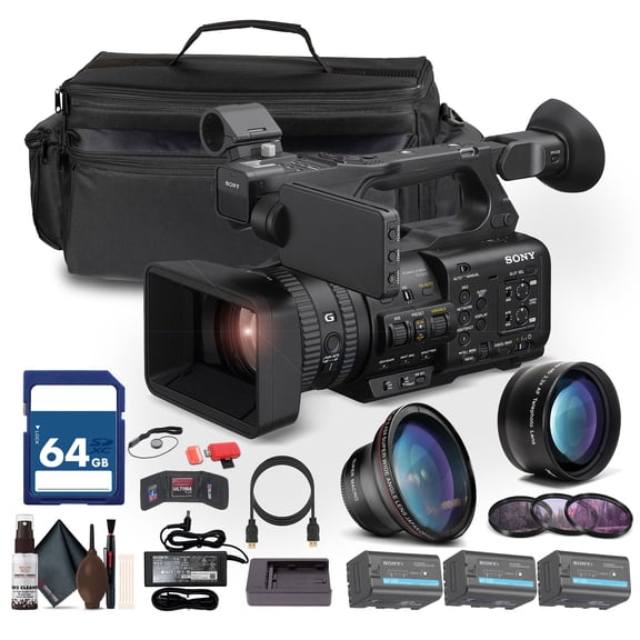 Sony HXR-NX800 4K HDR 1" Sensor NXCAM Camcorder (HXR-NX800) W/ 2 x BP-U35 Battery + 64GB Memory Card + Large Case + Telephoto Lens + Card Reader + Filter Kit + More