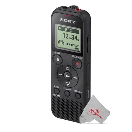 Sony ICD-PX370 Digital Voice Recorder with 4GB Internal Memory Micro SD Slot USB Microphone and Headphone Jacks